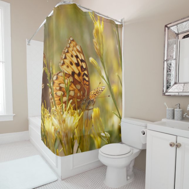Yellow Butterfly, Zion NP Utah Shower Curtain (In Situ)
