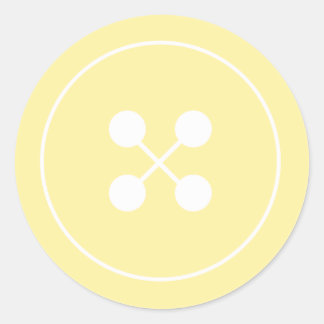 Yellow Button Baby Shower Favour Sticker