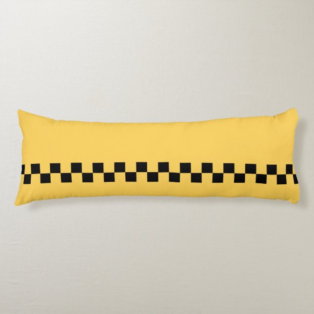 Yellow cab chequered pattern body cushion (Front)