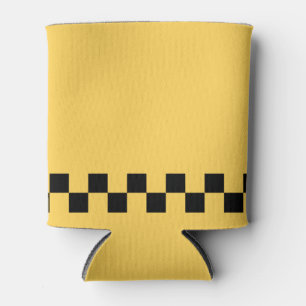 Yellow cab chequered pattern can cooler