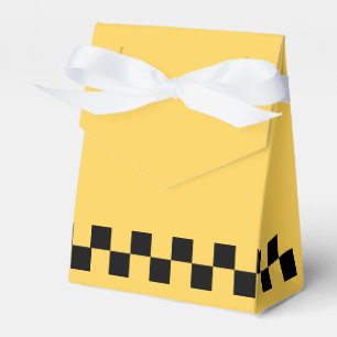 Yellow cab chequered pattern favour box