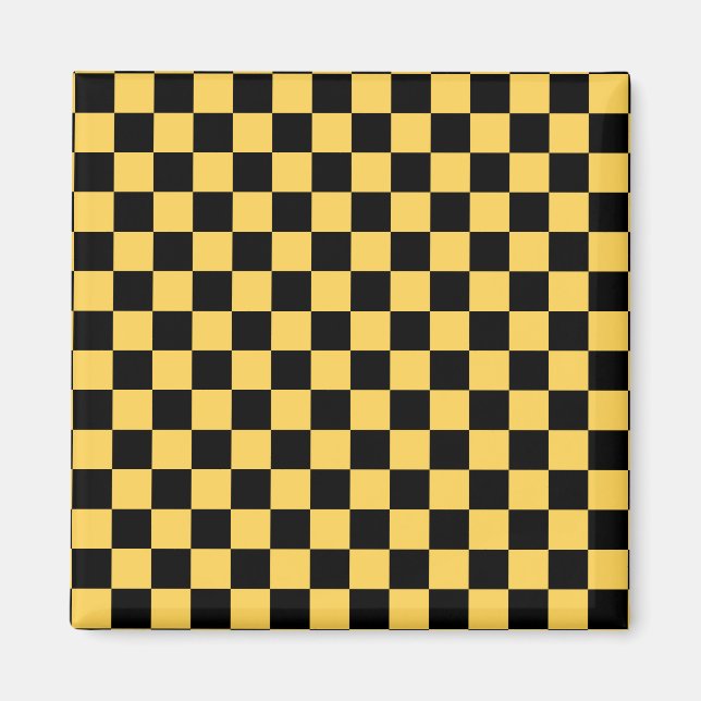 Yellow cab chequered pattern magnet (Front)