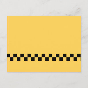 Yellow cab chequered pattern postcard
