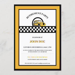 Yellow Cab Driver Retirement Invitation