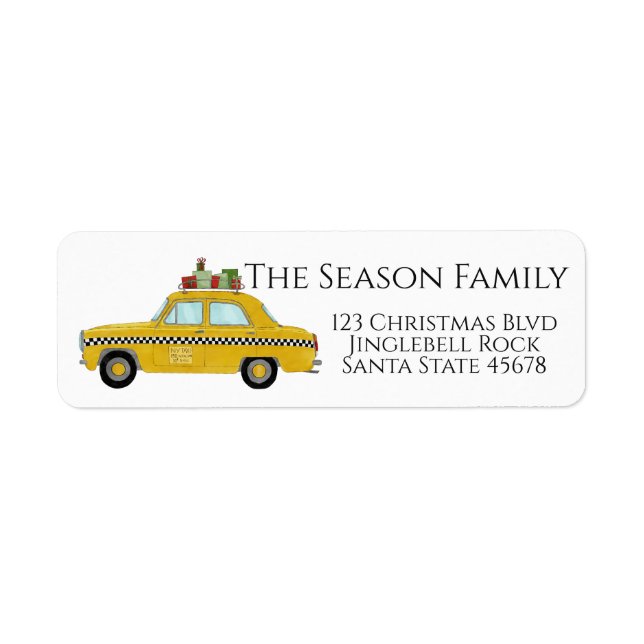 Yellow Cab Taxi Christmas Gifts Holiday Mail (Front)