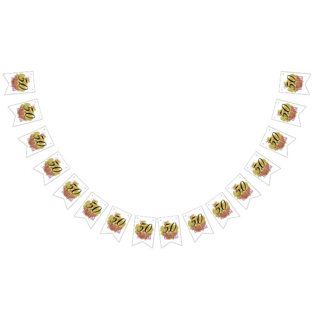 Yellow Cactus Flower 50 and Fabulous Birthday Bunting (All)