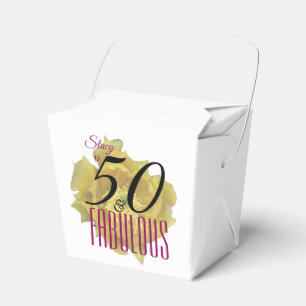 Yellow Cactus Flower 50 and Fabulous Birthday Favour Box