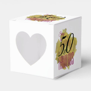 Yellow Cactus Flower 50 and Fabulous Birthday Favour Box