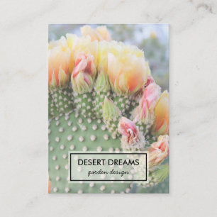 Yellow Cactus Flower Desert Garden Photo Travel Business Card