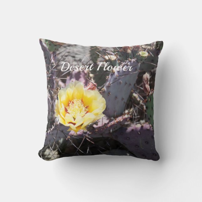 Yellow cactus flower in spring cushion (Front)