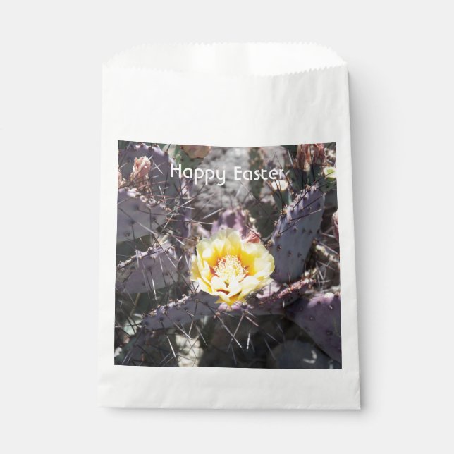 Yellow cactus flower in spring favour bags (Front)