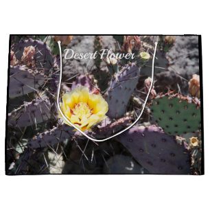Yellow cactus flower in spring large gift bag