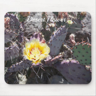 Yellow cactus flower in spring mouse mat