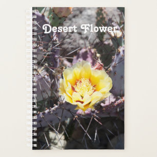 Yellow cactus flower in spring planner