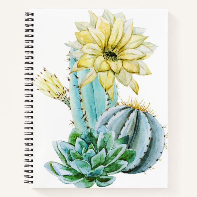 Yellow Cactus Flower Notebook (Front)