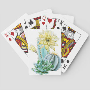 Yellow Cactus Flower Playing Cards