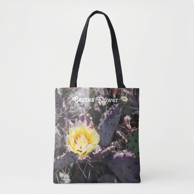 Yellow cactus flower tote bag (Front)