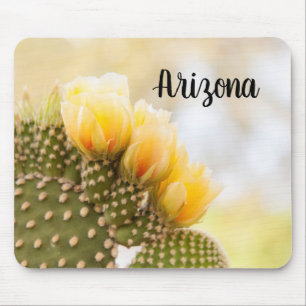 Yellow cactus flowers as they bloom , Arizona Mouse Mat