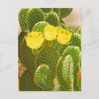 YELLOW CACTUS FLOWERS POSTCARD