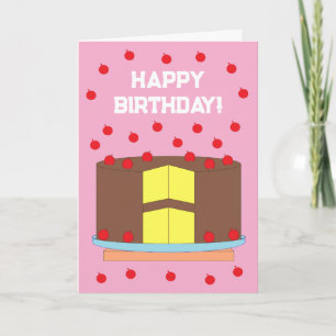 Yellow Cake & Chocolate Frosting: Pink Birthday Card