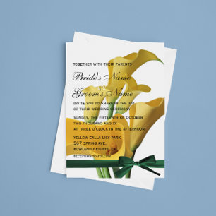 Yellow Calla Lilies Elegant Wedding Invitation