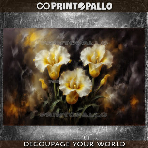 Yellow calla lilies flowers composition #3 tissue paper