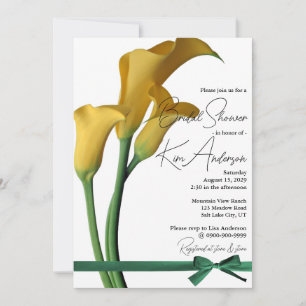 Yellow Calla Lily Strings of Light Wedding Shower  Invitation