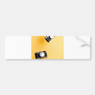 yellow cameras bumper sticker