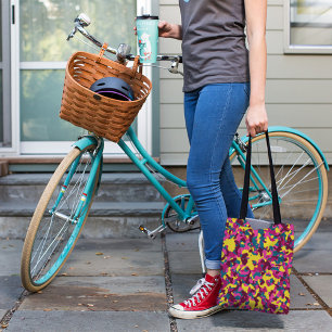 YELLOW CAMO PATTERN TOTE BAG