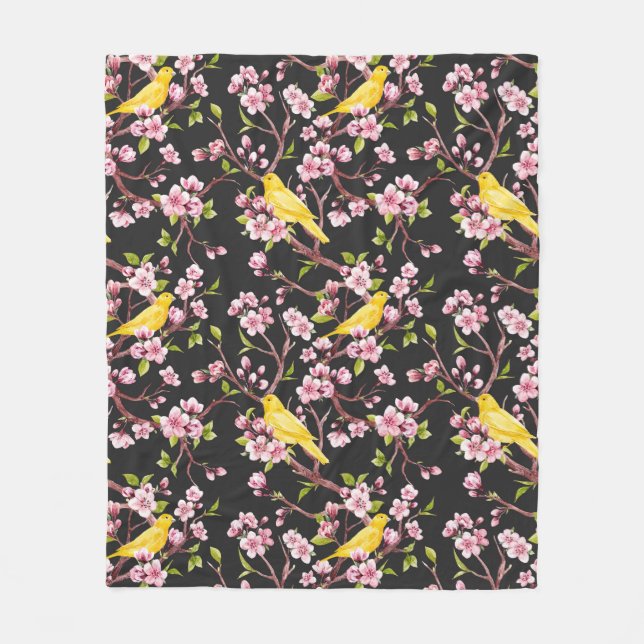 Yellow Canary  Fleece Blanket (Front)