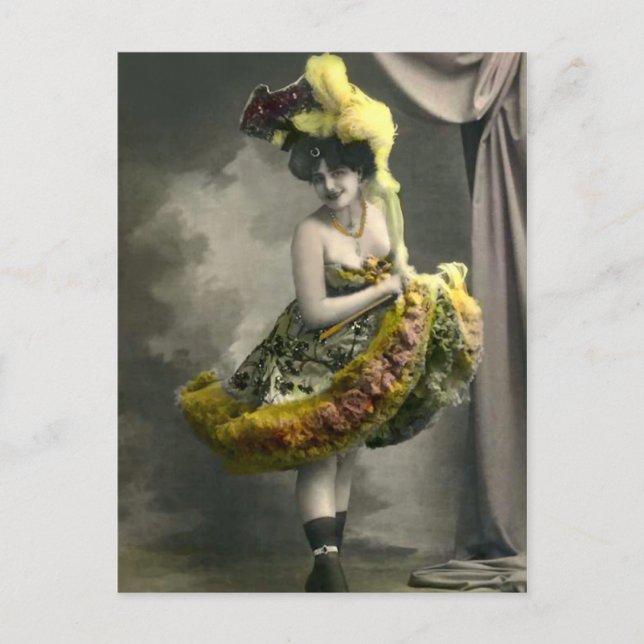 Yellow Cancan Postcard (Front)
