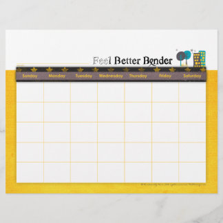 Yellow Cance Feel Better Binder Calendar Flyer