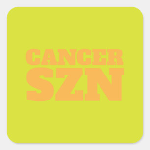 Yellow Cancer SZN Cool Square Sticker