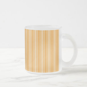 Yellow candy stripes frosted glass coffee mug