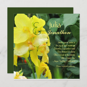 Yellow Canna Lily Custom Wedding Invitation