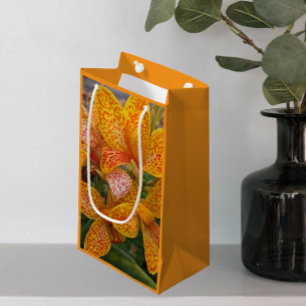 Yellow Canna Lily with Red Speckles Floral Small Gift Bag