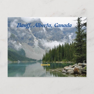 Yellow Canoe, Banff, Alberta, Canada Postcard