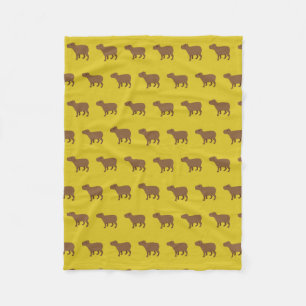yellow capybara fleece blanket