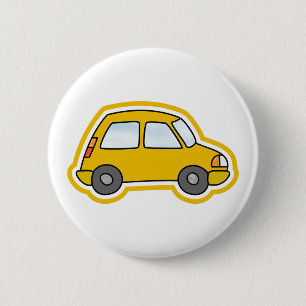 Yellow Car 6 Cm Round Badge