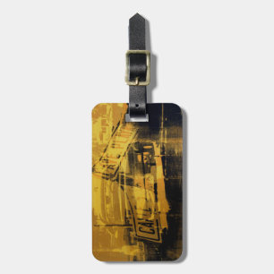 Yellow Car and Street Sign Luggage Tag