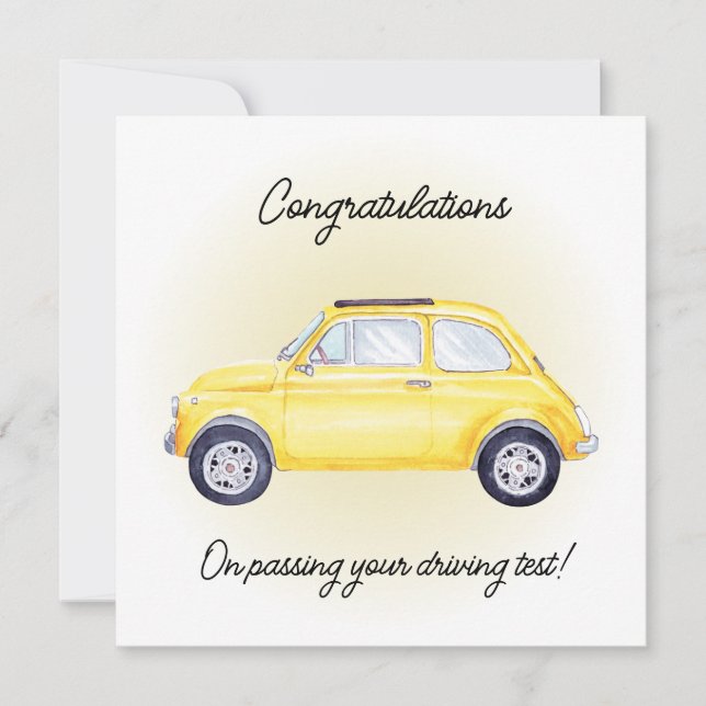 yellow car congratulations card (Front)