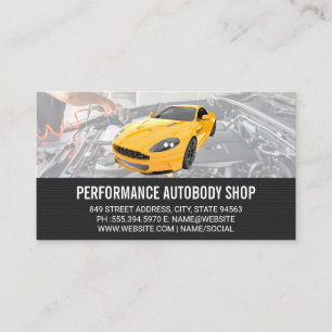 Yellow Car   Mechanic Business Card