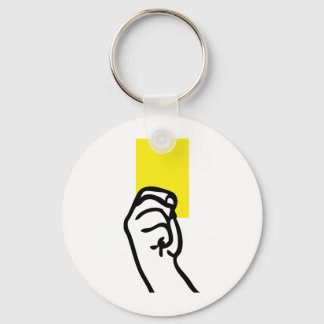 Yellow card soccer key ring