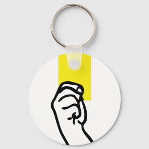 Yellow card soccer key ring