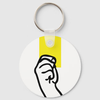 Yellow card soccer key ring