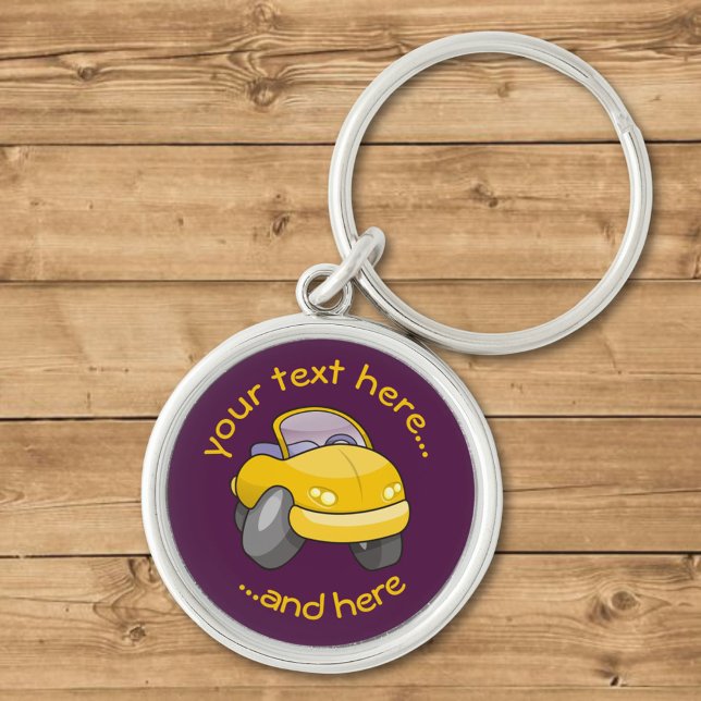 Yellow Cartoon Car Key Ring (Creator Uploaded)