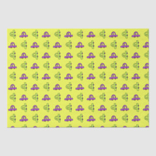 Yellow Cartoon Cars Tissue Paper