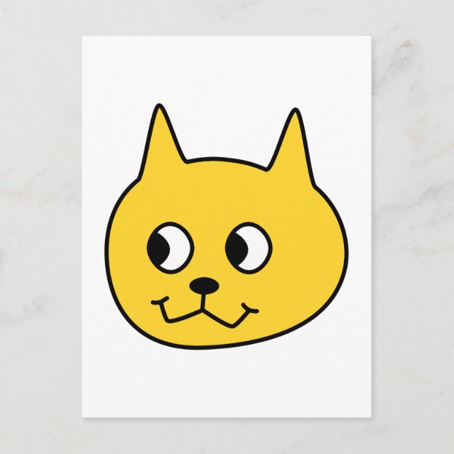 Yellow Cartoon Cat. Postcard (Front)
