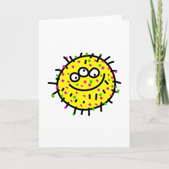 Yellow Cartoon Germ Card (Front)