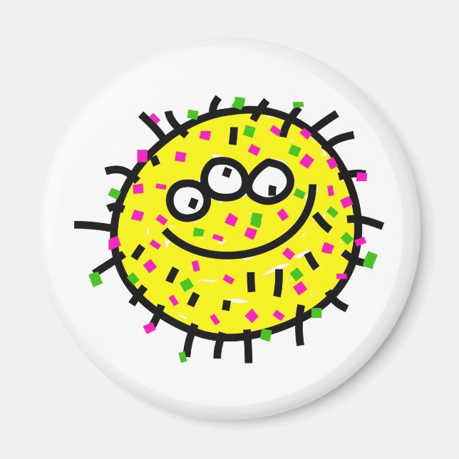 Yellow Cartoon Germ Magnet (Front)